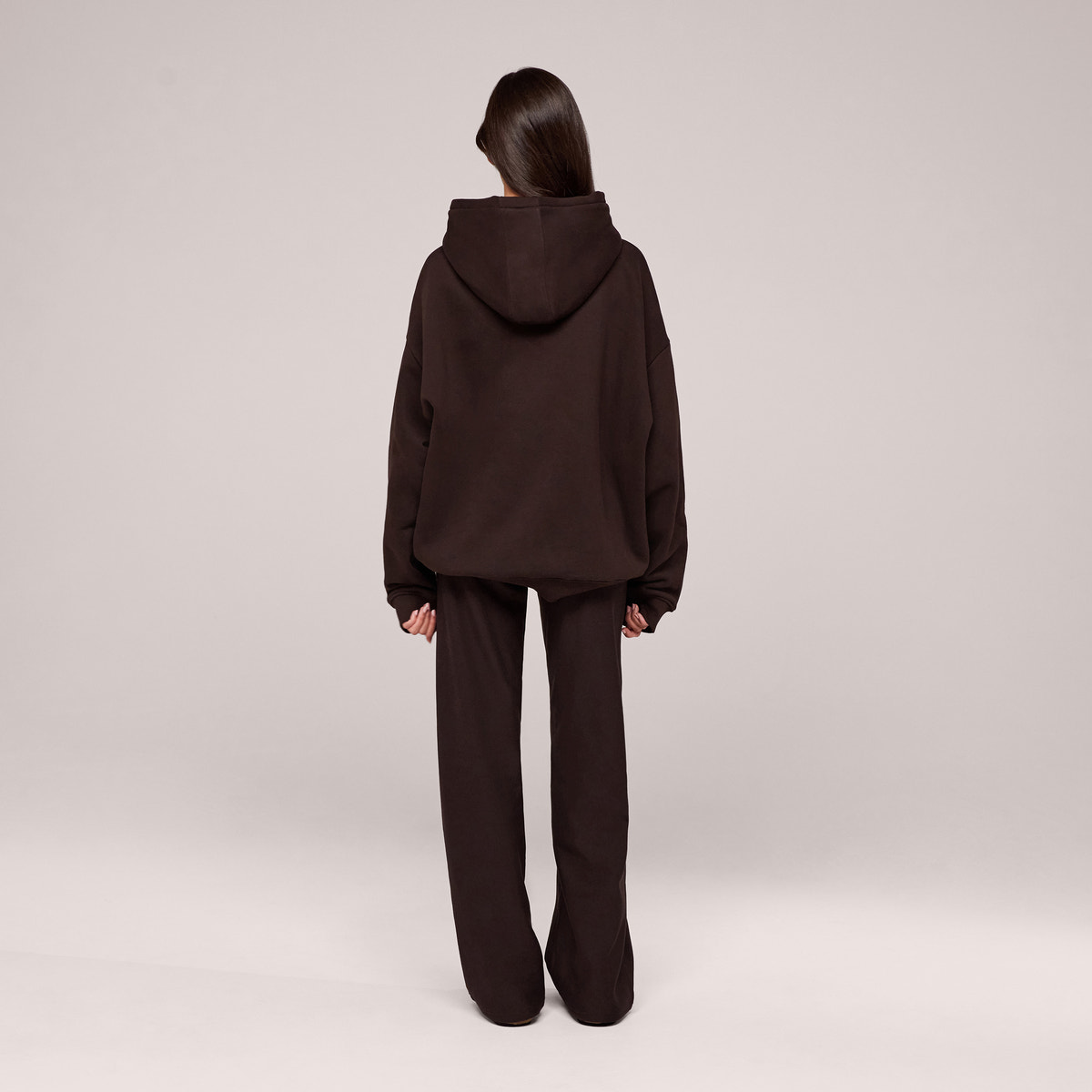 Heavyweight Embossed Oversized Hoodie - Espresso Brown