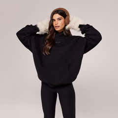 Heavyweight Lovall Oversized Hoodie - Black