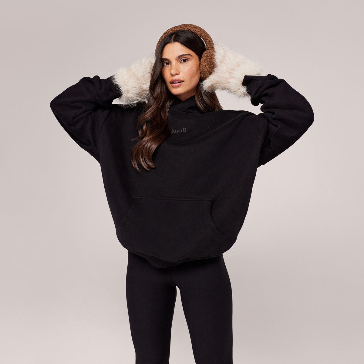 Heavyweight Lovall Oversized Hoodie - Black