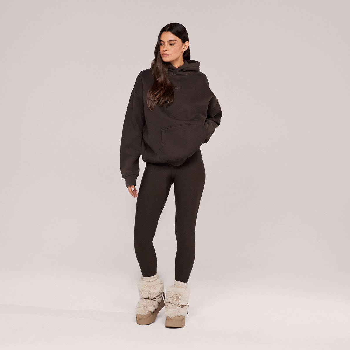 Heavyweight Lovall Oversized Hoodie - Black Coffee