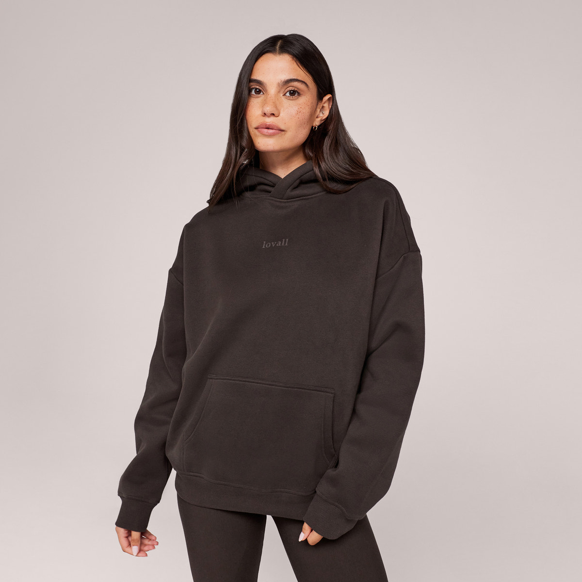 Heavyweight Lovall Oversized Hoodie - Black Coffee