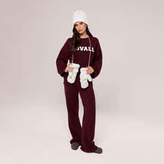 Varsity Knit Oversized Jumper - Burgundy