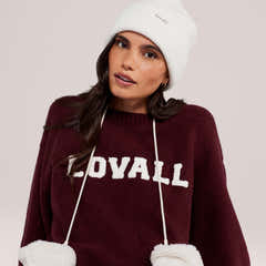 Varsity Knit Oversized Jumper - Burgundy