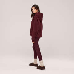 Winter Everyday Fleece-Lined Leggings - Burgundy