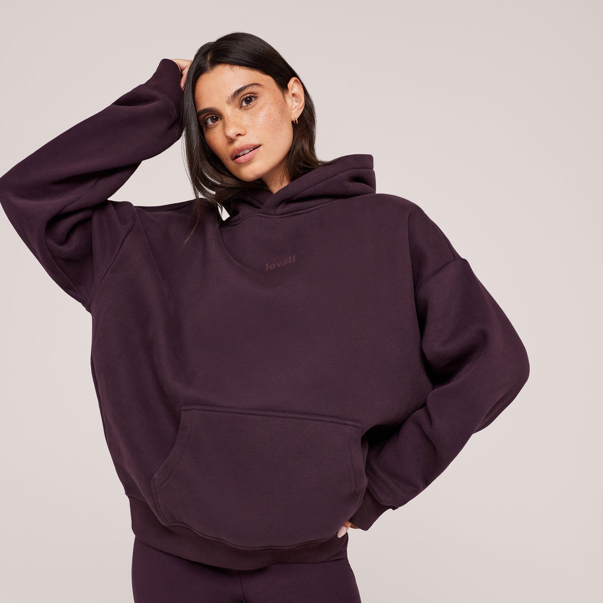 Heavyweight Lovall Oversized Hoodie - Wine