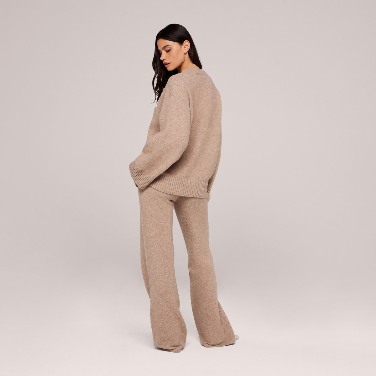 Varsity Knit Oversized Jumper - Biscuit