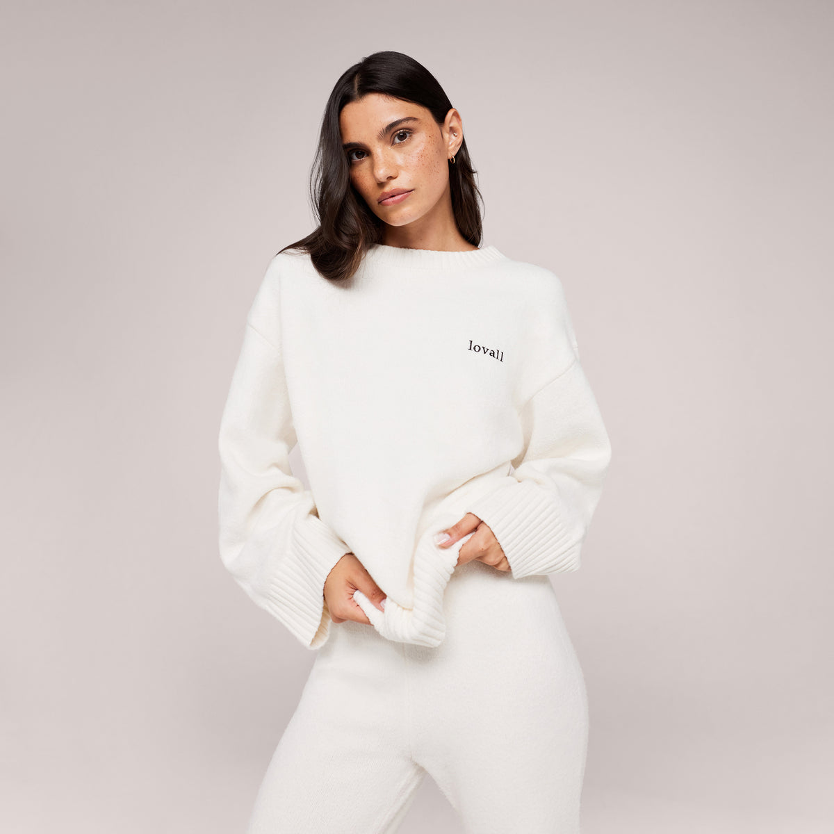 Lovall Knit Oversized Jumper - Off White
