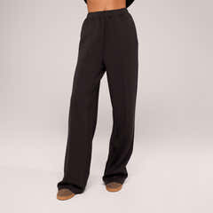 Ultimate Soft Wide Leg Jogger - Black Coffee