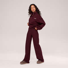 Winter Wide Leg Trousers - Burgundy