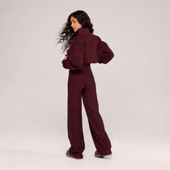 Winter Wide Leg Trousers - Burgundy