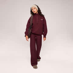 Winter Wide Leg Trousers - Burgundy