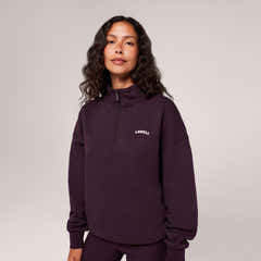 Loopback 1/4 Zip Sweatshirt - Wine