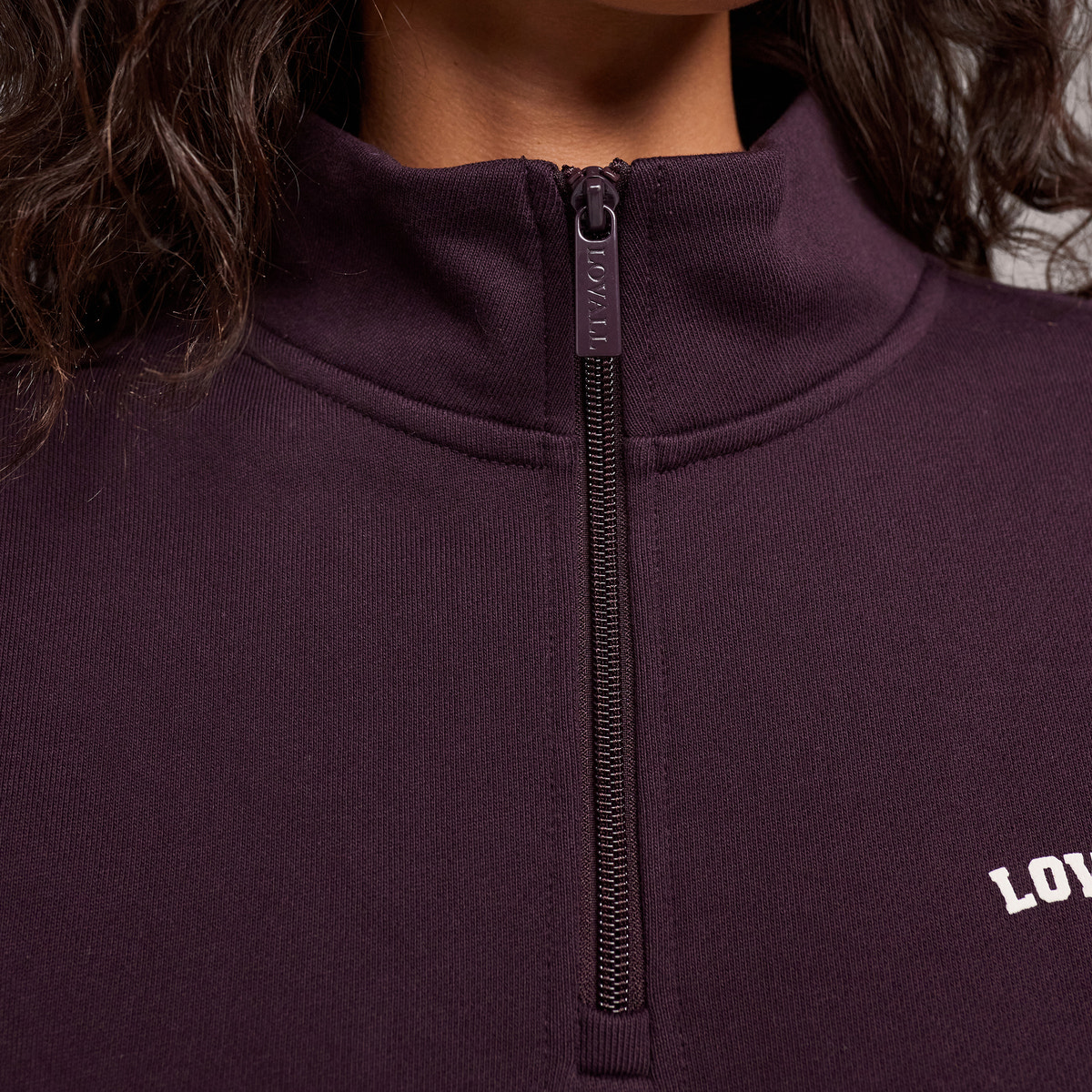 Loopback 1/4 Zip Sweatshirt - Wine