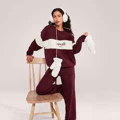 Heavyweight Oversized Sweatshirt Colour Block - Burgundy
