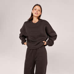 Heavyweight Oversized Sweatshirt Embossed - Black Coffee