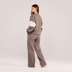 Heavyweight Oversized Sweatshirt Colour Block - Mocha