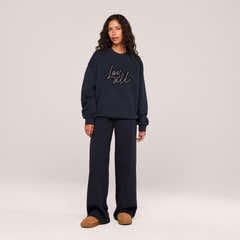 Organic Wide Leg Jogger - Vintage Navy