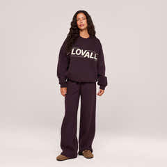 Organic Wide Leg Jogger - Wine