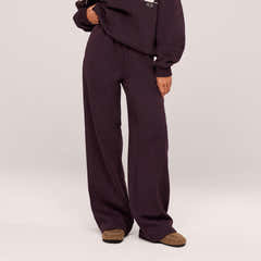 Organic Wide Leg Jogger - Wine