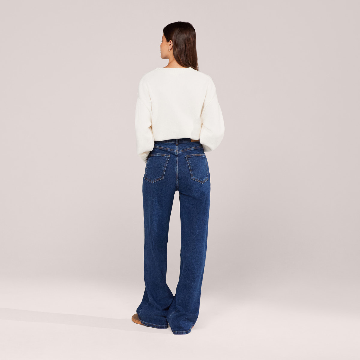 Wide Leg Jeans - Dark Blue