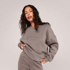 Heavyweight Oversized Sweatshirt Embossed - Mocha