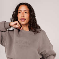 Heavyweight Oversized Sweatshirt Embossed - Mocha