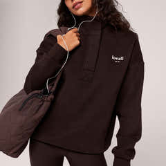 Heavyweight 1/4 Zip Sweatshirt - Espresso Brown