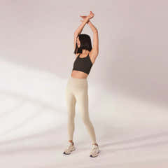 Lightweight Everyday High Waisted Leggings - Natural Beige