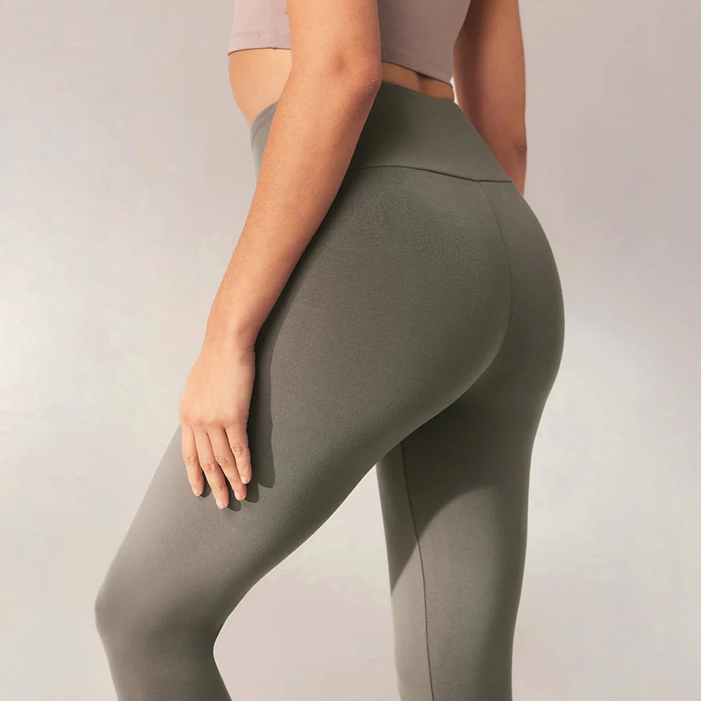 Lightweight Everyday High Waisted Leggings - Slate Green