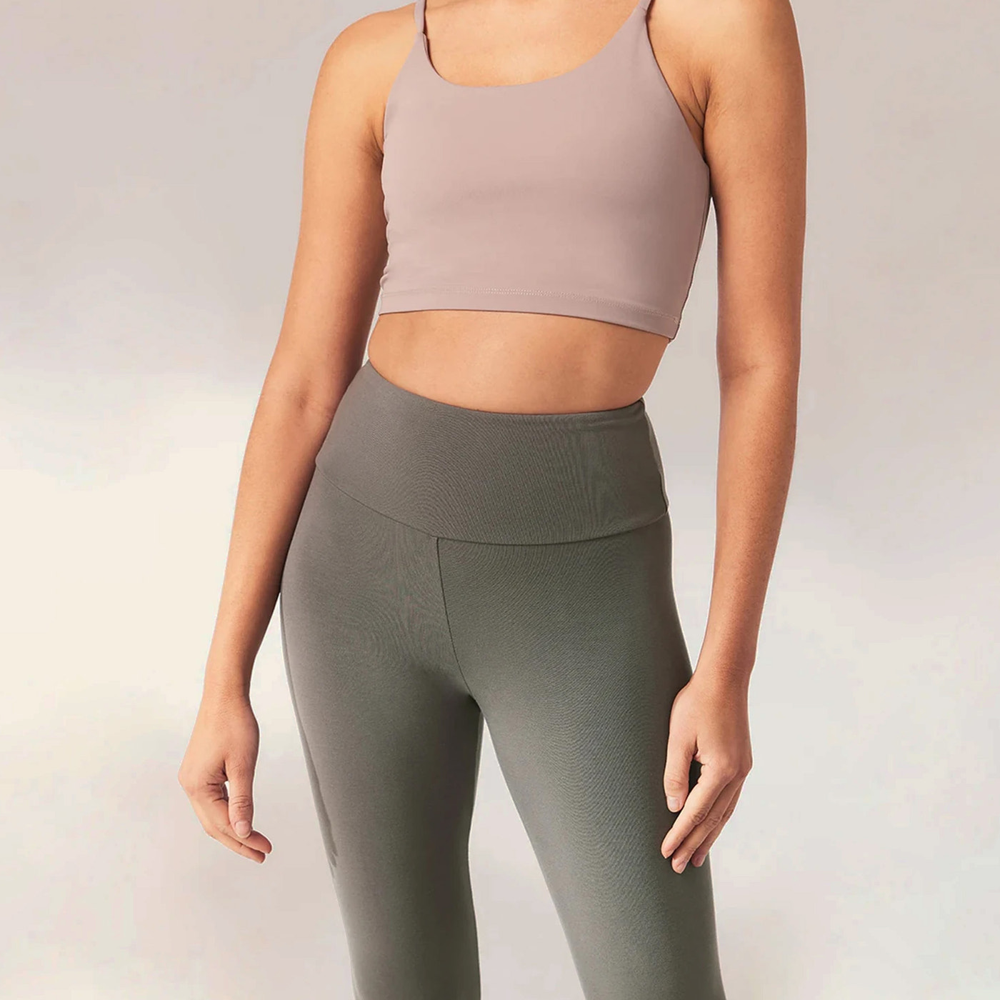 Lightweight Everyday High Waisted Leggings - Slate Green