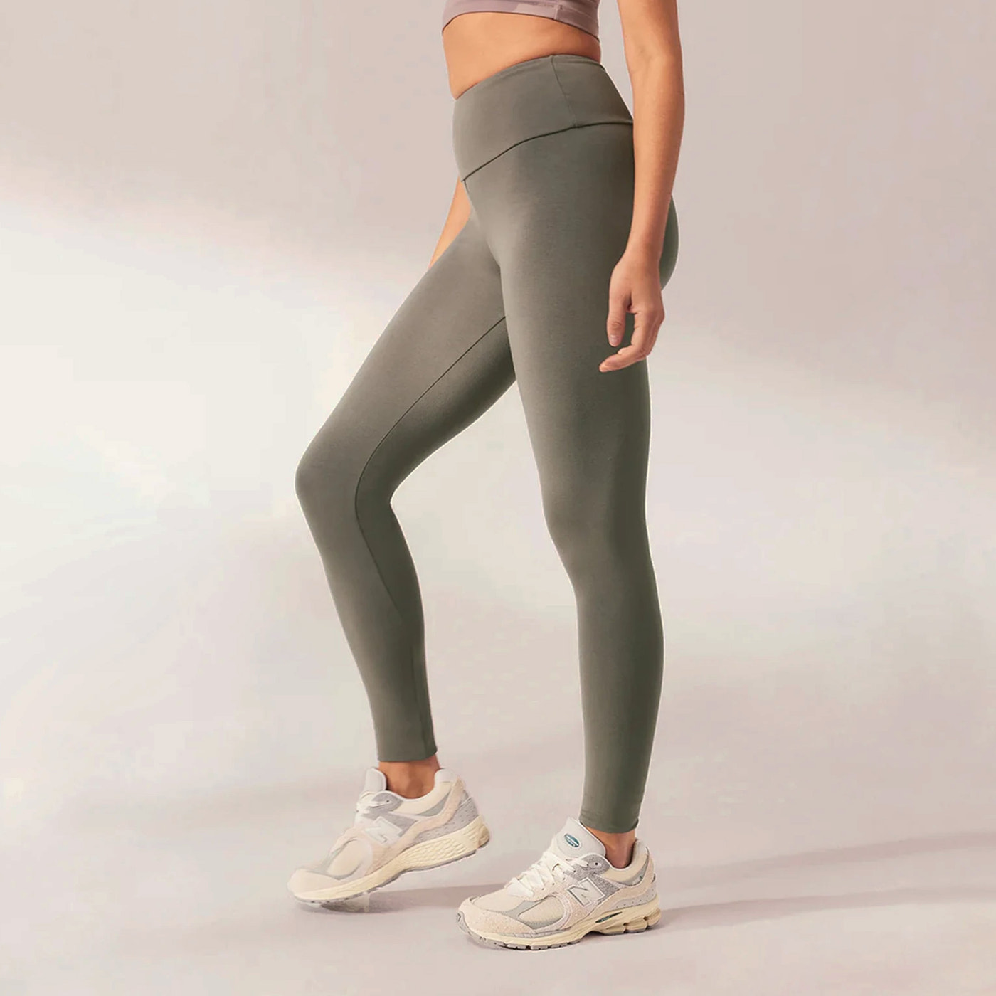 Lightweight Everyday High Waisted Leggings - Slate Green