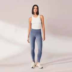 Lightweight Everyday High Waisted Leggings - Steel Blue