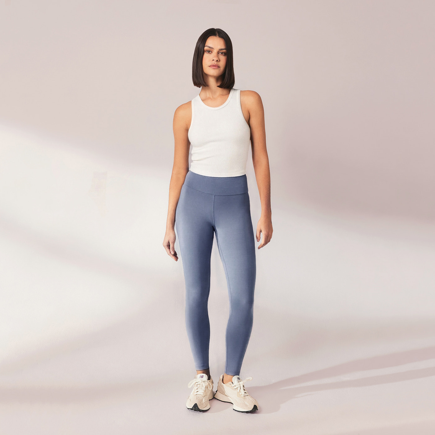 Lightweight Everyday High Waisted Leggings - Steel Blue
