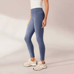 Lightweight Everyday High Waisted Leggings - Steel Blue