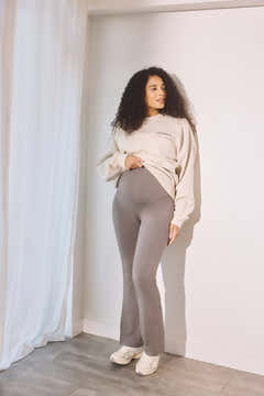 Maternity Lightweight Flare Leggings - Slate Green