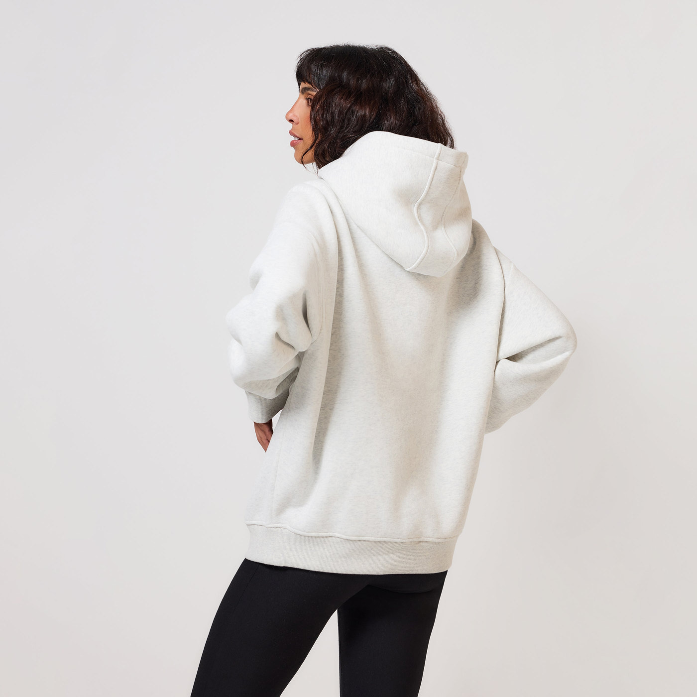 Heavyweight Oversized Hoodie - Light Grey Marl