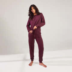 Luxe Lounge Sweatshirt - Dark Cherry