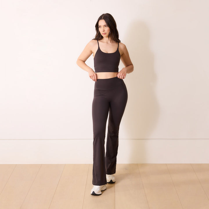24/7 Revitalise Flare Leggings - Black Coffee