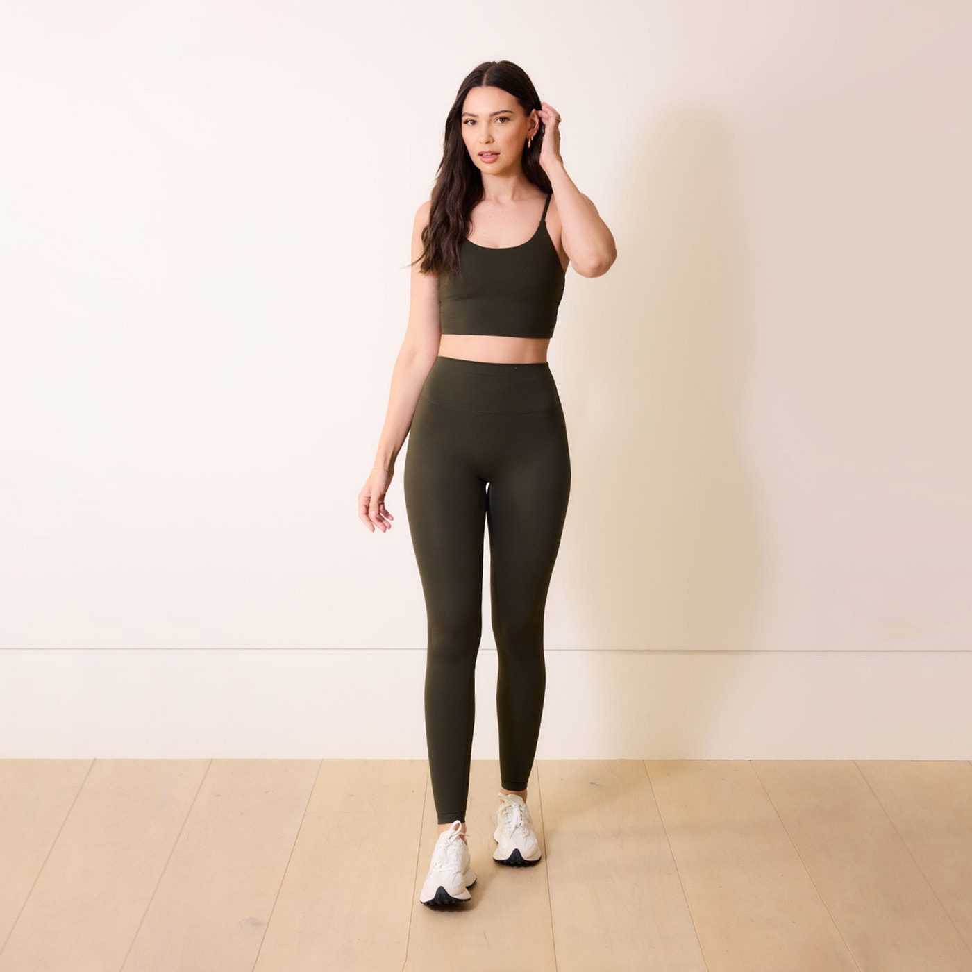 24/7 Revitalise 7/8 High Waisted Leggings - Deep Olive