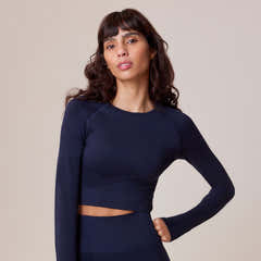 Sculpt Seamless Long Sleeve Top - Deep Navy