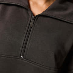 Organic Oversized 1/4 Zip Sweatshirt - Black Coffee