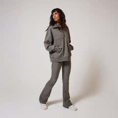 Organic Oversized 1/4 Zip Sweatshirt - Slate Green