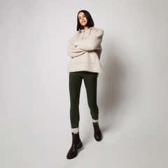 Winter Everyday High Waisted Leggings - Deep Olive