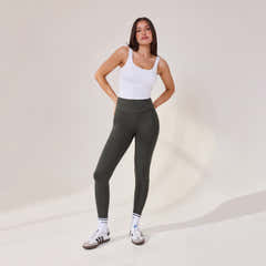 Lightweight Everyday High Waisted Leggings - Pine
