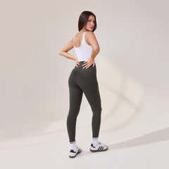 Lightweight Everyday High Waisted Leggings - Pine