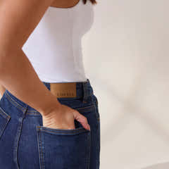 Wide Leg Jeans - Dark Blue