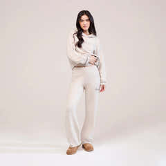 Soft Knit Hooded Jumper - Beige