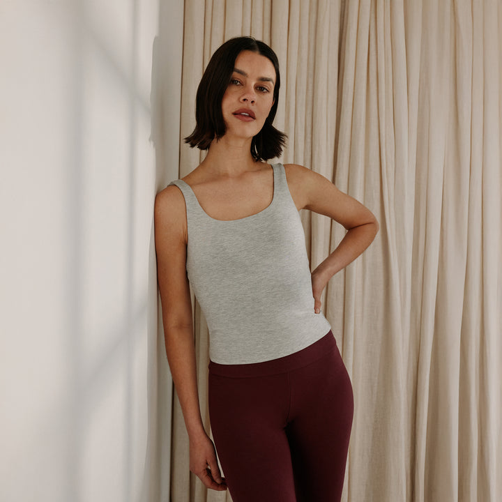 Lightweight Everyday Tank Top - Light Grey Marl